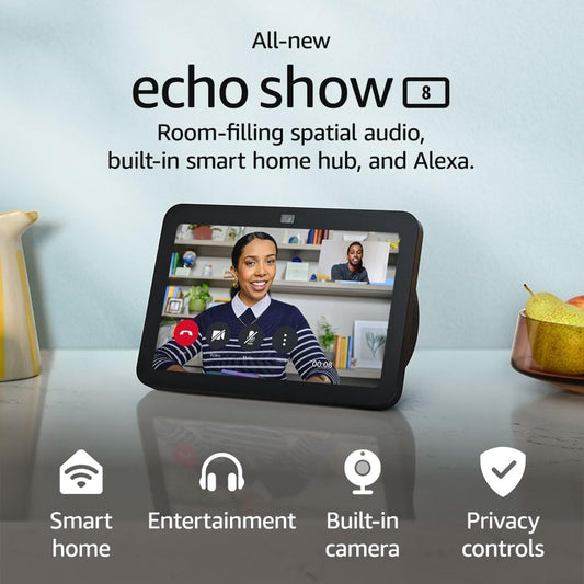 Amazon Echo Show 8 (3rd Gen, 2024 release), smart home hub and Alexa, Charcoal