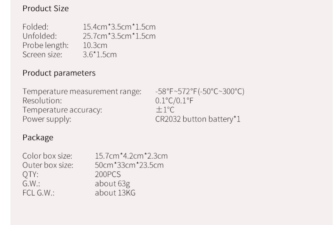 Instant read digital kitchen probe