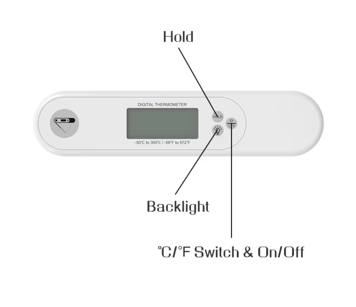 Instant read digital kitchen probe